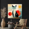 tableau contemporain abstrait chat carre 2.webp