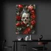 tableau crane et fleurs portrait 2 3 2.webp