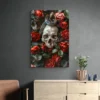 tableau crane et fleurs portrait 2 3 4.webp