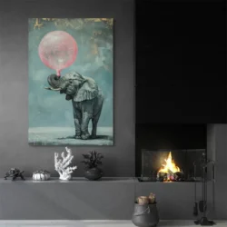 tableau elephant chewing gum portrait 2 3 2.webp