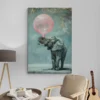 tableau elephant chewing gum portrait 2 3 4.webp
