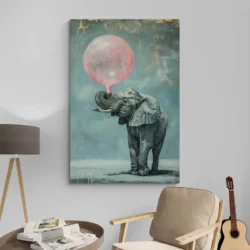 tableau elephant chewing gum portrait 2 3 4.webp