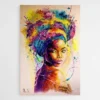 tableau femme africaine multicolore 1.webp