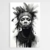 tableau femme africaine noir et blanc 1.webp
