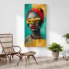 tableau femme afro bandana rouge portrait 1 2 4.webp