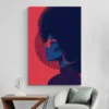 tableau femme afro bleu et rouge portrait 2 3 4.webp
