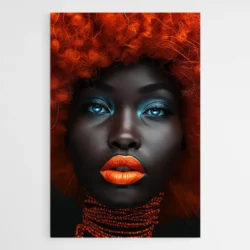 tableau femme afro cheveux oranges 1.webp