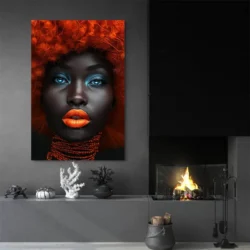 tableau femme afro cheveux oranges portrait 2 3 2.webp