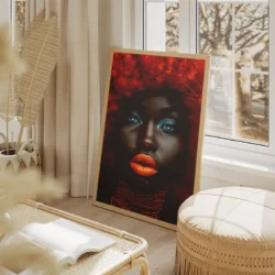 tableau femme afro cheveux oranges portrait 2 3 4.webp