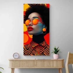 tableau femme afro orange portrait 1 2 4.webp