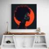 tableau femme afro rouge carre 3.webp