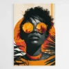 tableau femme noire lunettes oranges 1.webp