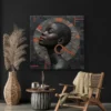 tableau femme noire texture carre 3.webp