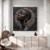 tableau femme noire texture carre 4.webp