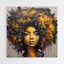 tableau fille afro graffiti 1.webp