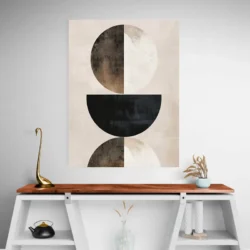 tableau geometrie noir et marron portrait 3 4 3.webp
