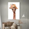 tableau girafe chapeau portrait 2 3 4.webp