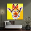 tableau girafe jaune carre 2.webp