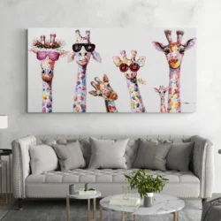 tableau girafes lunettes 2 paysage 2 1 2.webp