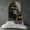 tableau gorille cigare portrait 2 3 2.webp