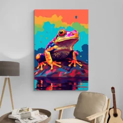 tableau grenouille pop art portrait 2 3 4.webp