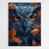 tableau hibou yeux oranges 1.webp