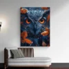 tableau hibou yeux oranges portrait 3 4 2.webp