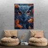 tableau hibou yeux oranges portrait 3 4 3.webp
