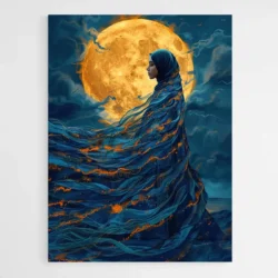tableau hijab et lune 1.webp
