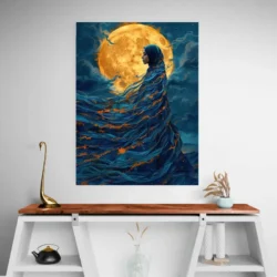 tableau hijab et lune portrait 3 4 4.webp
