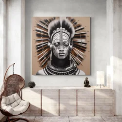 tableau homme africain noir et blanc carre 4.webp