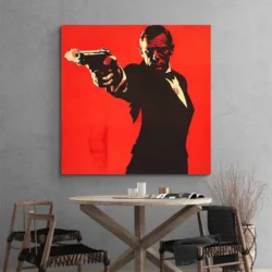 tableau james bond rouge carre 2.webp