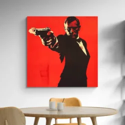 tableau james bond rouge carre 3.webp