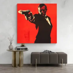 tableau james bond rouge carre 4.webp