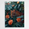tableau leopard et fleurs 1.webp