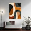 tableau lignes geometriques oranges portrait 3 4 2.webp
