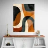tableau lignes geometriques oranges portrait 3 4 3.webp
