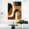 tableau lignes geometriques oranges portrait 3 4 4.webp