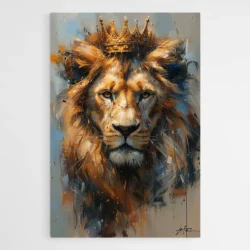 tableau lion avec couronne 1.webp