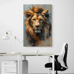 tableau lion avec couronne portrait 2 3 2.webp