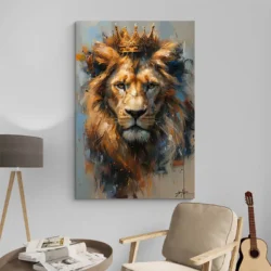 tableau lion avec couronne portrait 2 3 4.webp