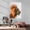 tableau lion de profil portrait 3 4 3.webp