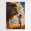 tableau lion et petite fille 1.webp