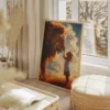 tableau lion et petite fille portrait 2 3 3.webp