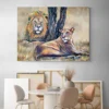 tableau lion nature paysage 4 3 2.webp