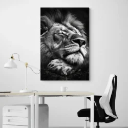 tableau lion qui dors portrait 2 3 4.webp