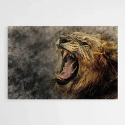 tableau lion qui rugit 1.webp
