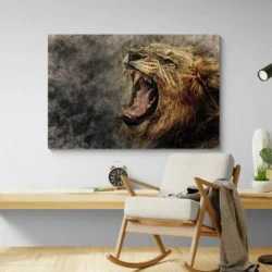 tableau lion qui rugit paysage 3 2 2.webp