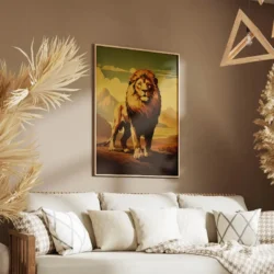 tableau lion vintage portrait 2 3 2.webp
