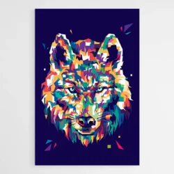 tableau loup pop art 1.webp